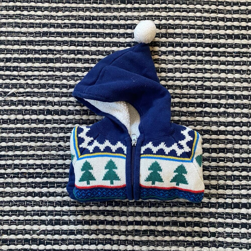 🌿Hanna Andersson Toddler Navy Gnome Sweet Gnome Sweater Jacket 2T